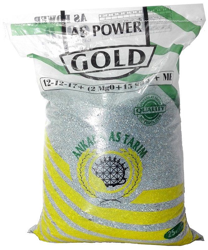 Aspower Gold 12-12-17 + (2MgO+15SO3) + 0,5Zn+0,01Bor Gübre 25 kg